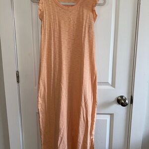 Peach Sleeveless Maxi Dress